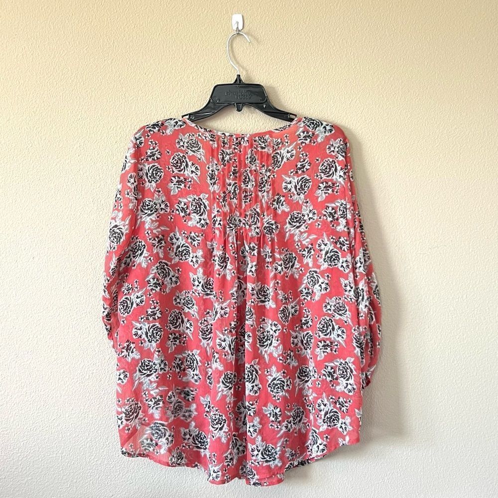 Torrid Floral Print Chiffon Pintuck Top - Picture 8 of 9
